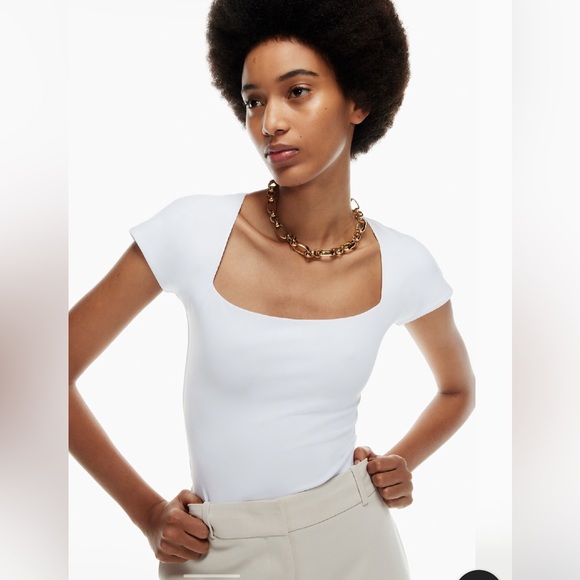Aritzia Tops - Aritzia square neck bodysuit in deep taupe